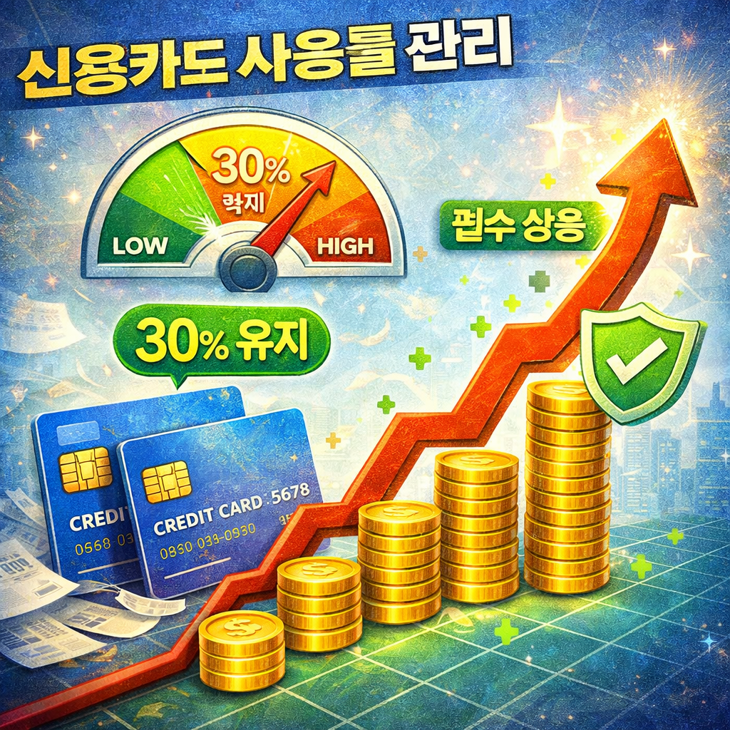 신용카드 사용률 관리로 신용점수 상승 구조