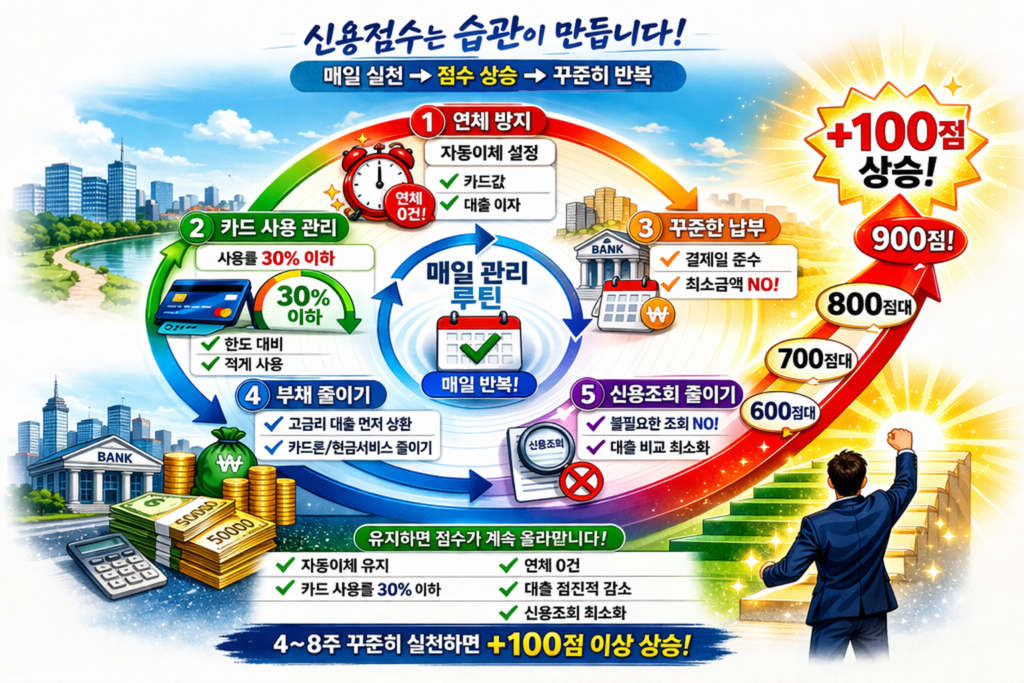 신용점수 상승을 위한 루틴 관리 구조