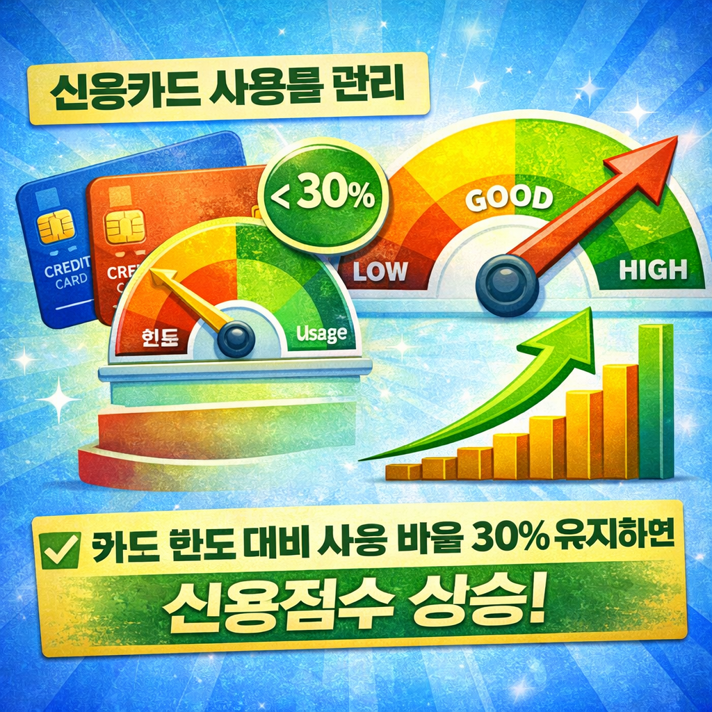 신용카드 사용률 관리로 신용점수 상승 구조 설명