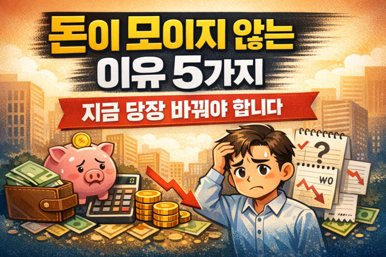 돈이 모이지 않는 이유 5가지