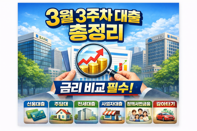 은행 대출 비교 3월 금리 정리
