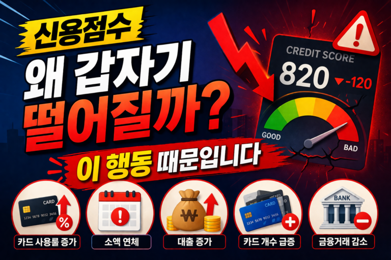 신용점수 갑자기 떨어지는 이유와 행동 원인