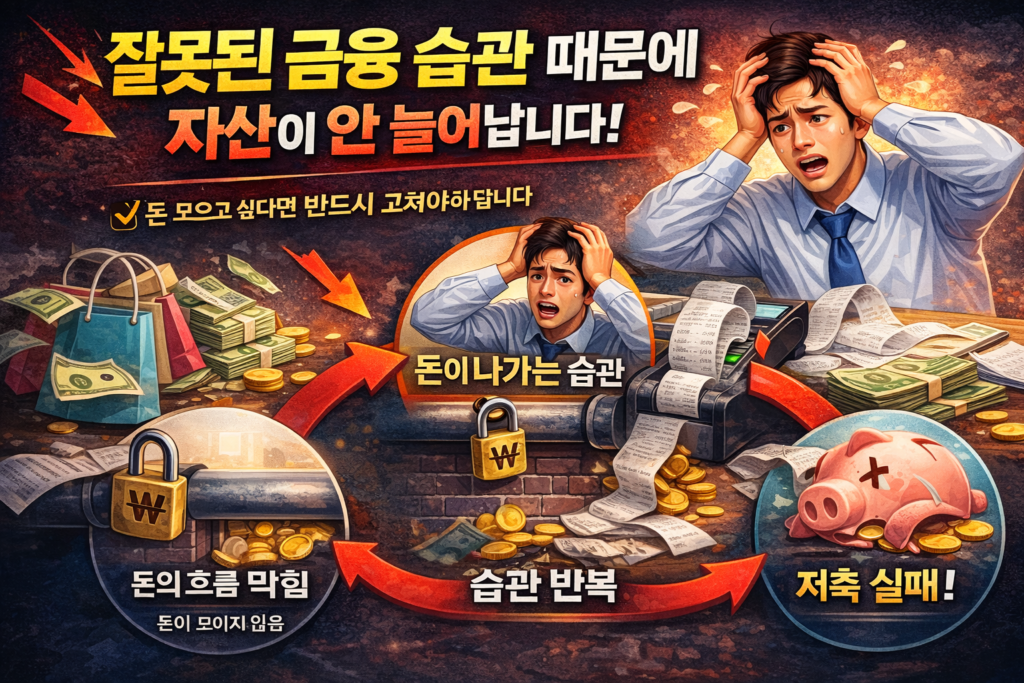 잘못된 금융 습관으로 자산이 늘지 않는 구조