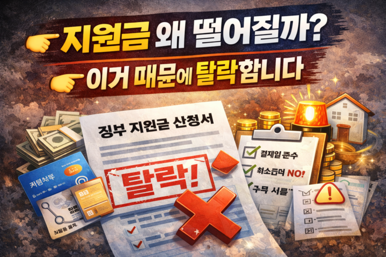 정부지원금 신청 탈락 이유와 주요 원인